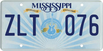 MS license plate ZLT076