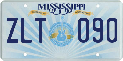 MS license plate ZLT090