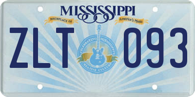 MS license plate ZLT093