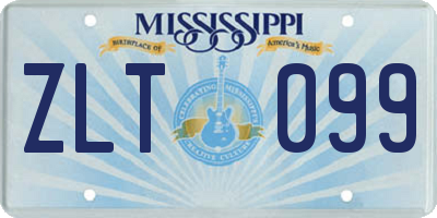 MS license plate ZLT099