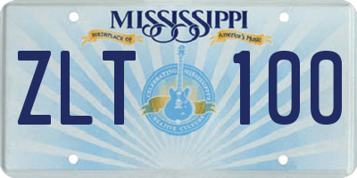 MS license plate ZLT100