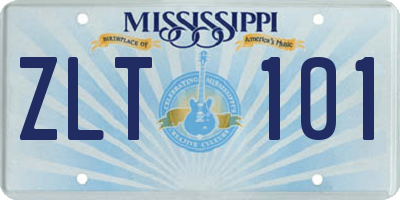 MS license plate ZLT101