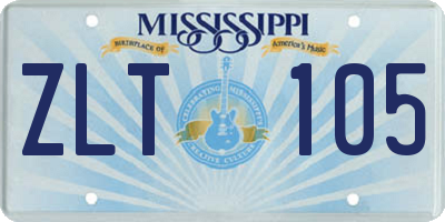 MS license plate ZLT105