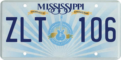 MS license plate ZLT106