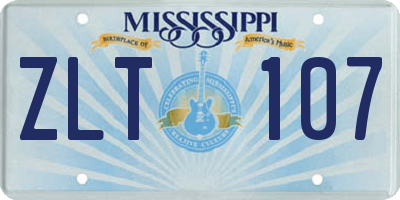 MS license plate ZLT107