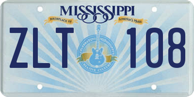 MS license plate ZLT108