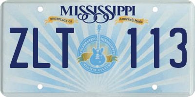 MS license plate ZLT113