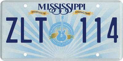MS license plate ZLT114