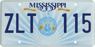 MS license plate ZLT115