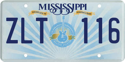 MS license plate ZLT116