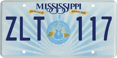 MS license plate ZLT117