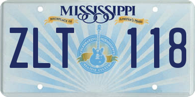 MS license plate ZLT118