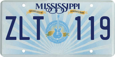 MS license plate ZLT119