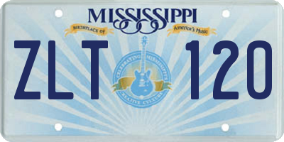 MS license plate ZLT120