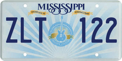 MS license plate ZLT122