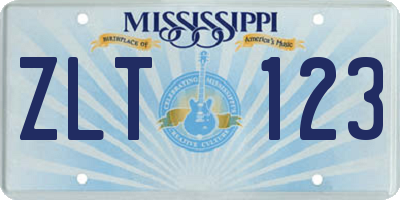 MS license plate ZLT123