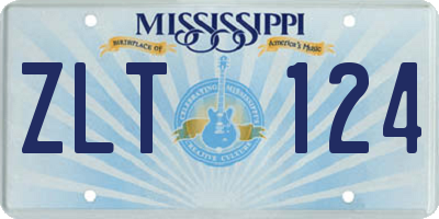 MS license plate ZLT124