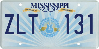 MS license plate ZLT131