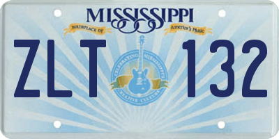 MS license plate ZLT132