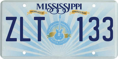 MS license plate ZLT133