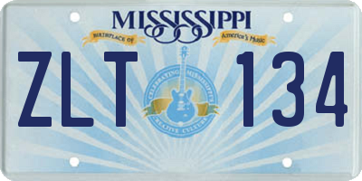 MS license plate ZLT134