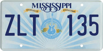 MS license plate ZLT135