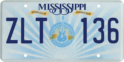 MS license plate ZLT136