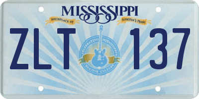 MS license plate ZLT137