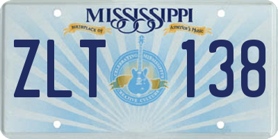 MS license plate ZLT138