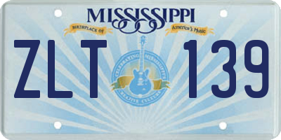 MS license plate ZLT139