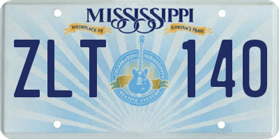 MS license plate ZLT140