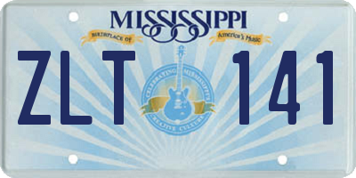 MS license plate ZLT141