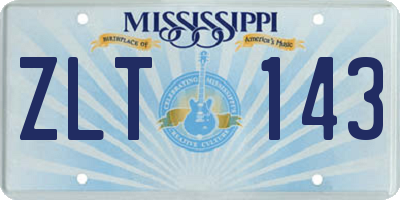 MS license plate ZLT143