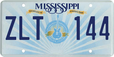 MS license plate ZLT144