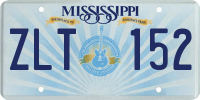 MS license plate ZLT152