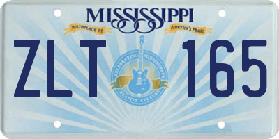 MS license plate ZLT165