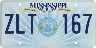 MS license plate ZLT167