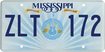 MS license plate ZLT172