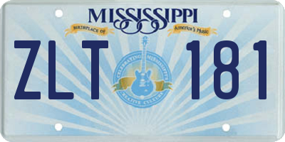 MS license plate ZLT181