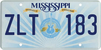 MS license plate ZLT183