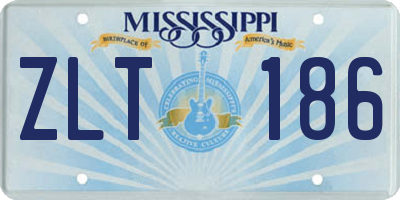MS license plate ZLT186
