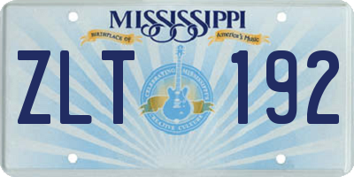MS license plate ZLT192