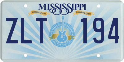 MS license plate ZLT194