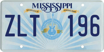 MS license plate ZLT196