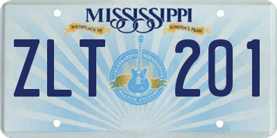 MS license plate ZLT201