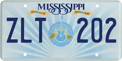 MS license plate ZLT202