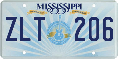 MS license plate ZLT206