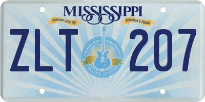 MS license plate ZLT207