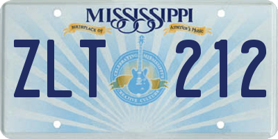 MS license plate ZLT212