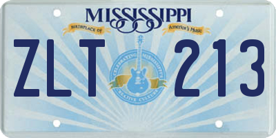 MS license plate ZLT213